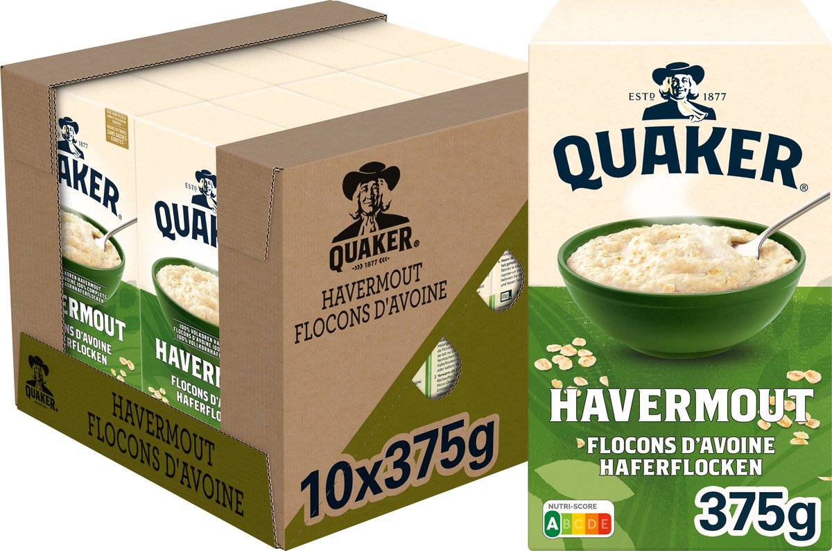 Gruau Quaker - céréales pour petit déjeuner - 10 x 375 grammes