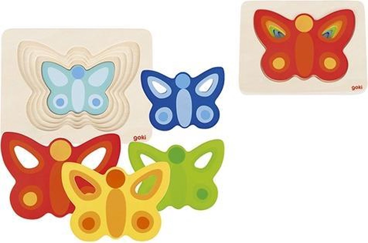Goki Layer Puzzle Butterfly, 5 couches