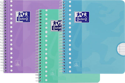 Oxford - blocs de cours - 3x a5 - pastel - ligne - bloc d'écriture - 80 feuilles