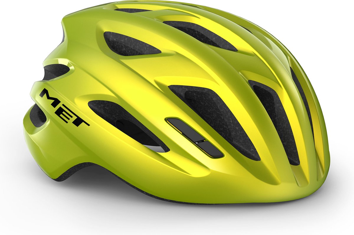 Avec casque de vélo idolo hommes femmes - casque de vélo de course adultes - taille m l (52-59cm) - jaune lime allic brillant