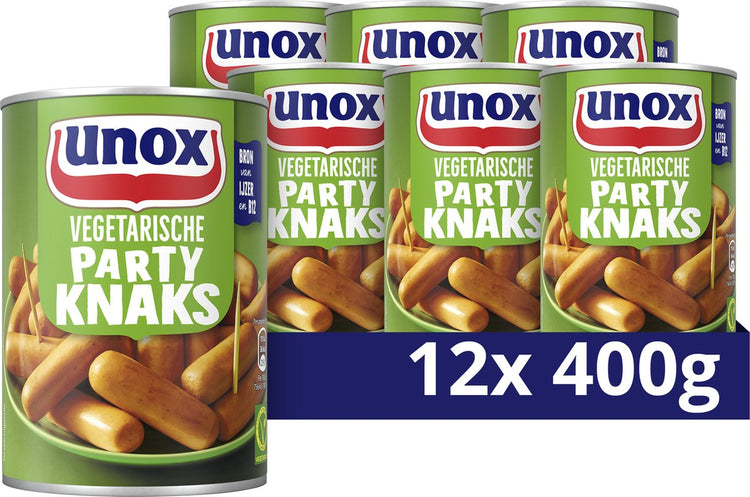 Saucisse de Francfort Unox - knaks de fête végétariens - 12 x 400 g - pack économique