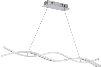 Eglo lasana 2 - suspension - 3 lumières - chrome - blanc
