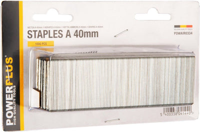 Agrafes Powerplus powair0334 - pour agrafeuse-agrafeuse -type a - 40mm - 1000 pièces