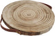 Disque d'arbre décoration Paulownia Wood avec poignées en cuir