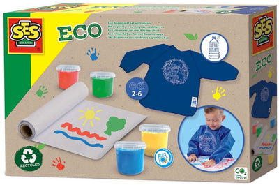 Ses Eco Finger Paint Ensemble avec tablier de sabots