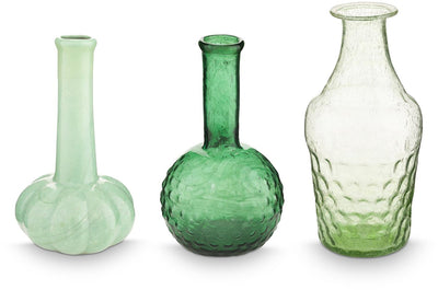 Pip studio - vase à fleurs - accessoires pour la maison - vert - vase en verre - ensemble de 3 vases
