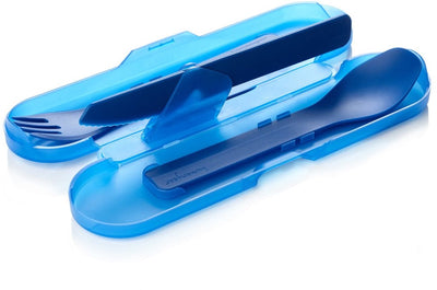 Human gear - couverts de voyage - légers - trio - bleu - couverts de camping - réutilisables