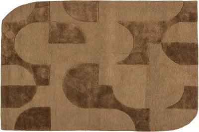 Tapis Woood livo - laine coton - marron - 170x240