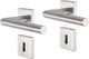 Poignée de porte Impresso - herse - pour l'intérieur - carrée avec rosace à clé carrée - acier inoxydable - 2 pièces