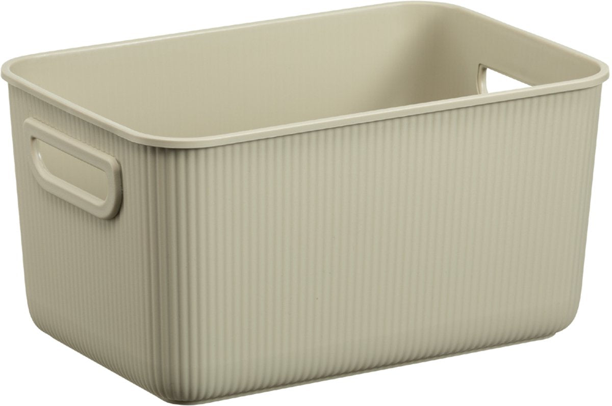 Plast team akita - boîte de rangement - récipient de conservation 5l - 100% recyclé - beige