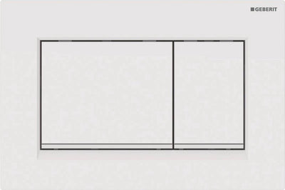 Plaque de commande Geberit sigma30, 2 boutons : blanc, verre blanc