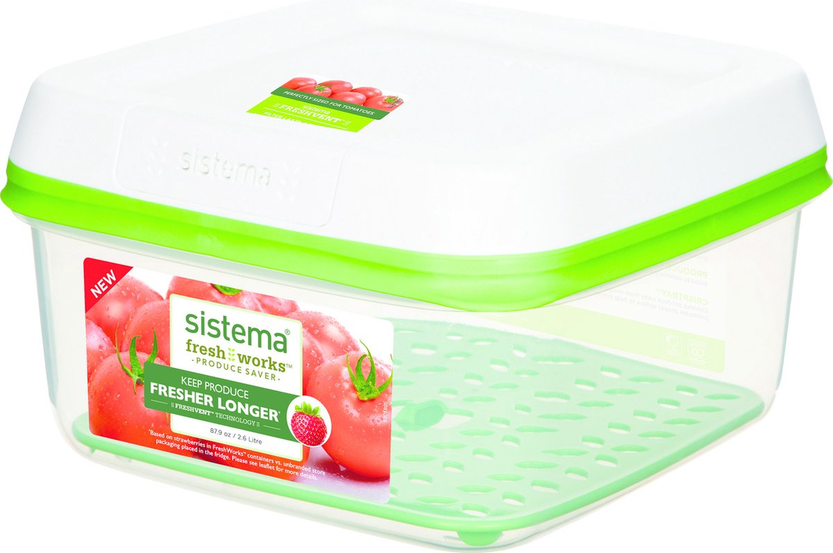Sistema Freshworks Ratio Box carré 2,6 l vert, avec filtre