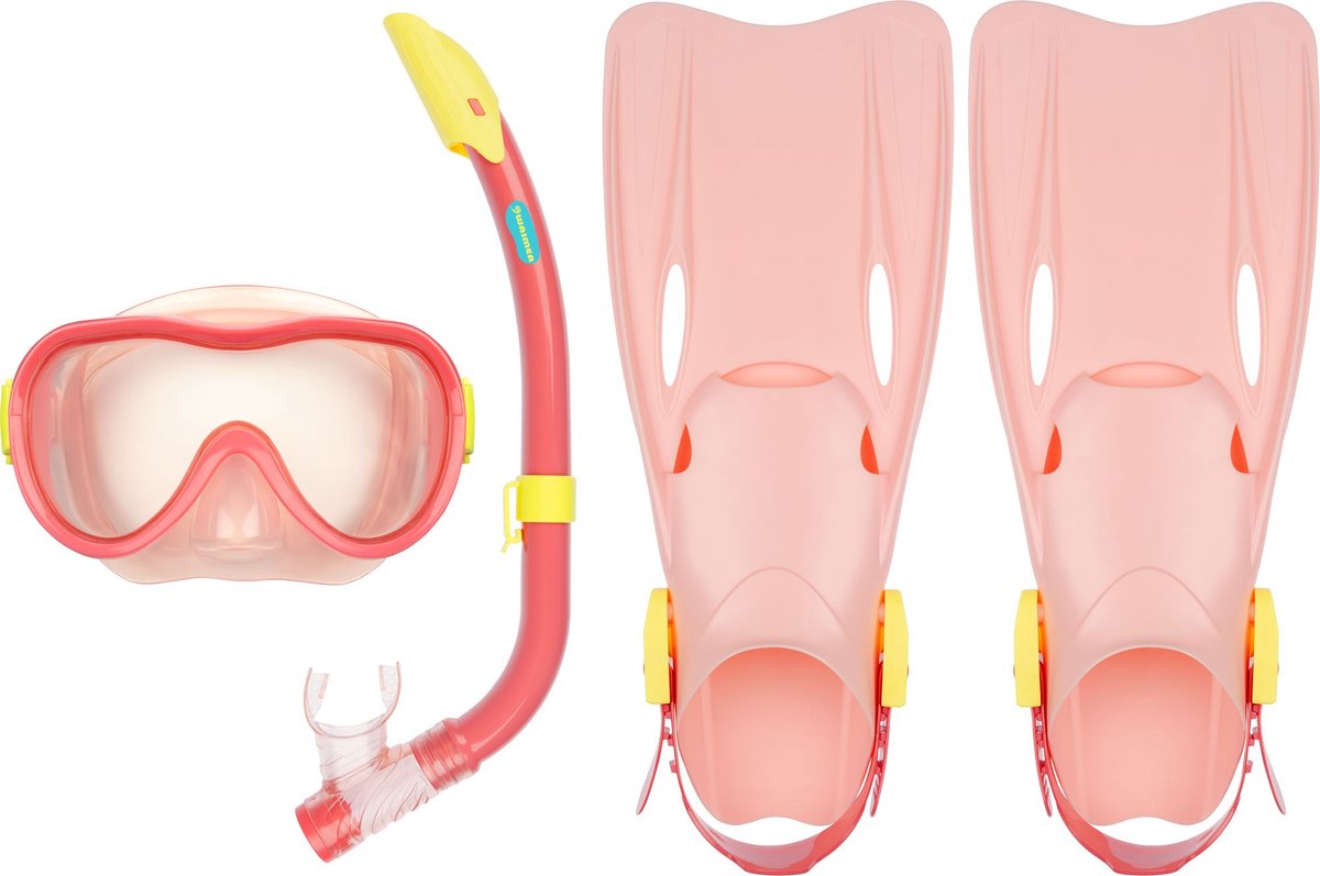 Waimea ensemble de plongée - masque tuba palmes - enfants - rose - taille 31-34