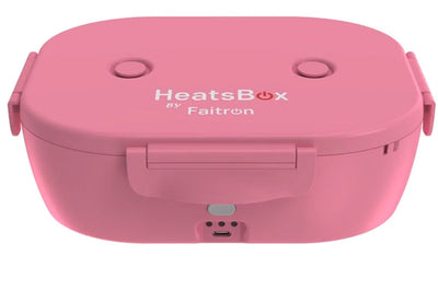 Faitron go light - heatsbox - boîte à lunch électrique - acier inoxydable - boîte à lunch chauffante - pour repas chauds - différents compartiments - avec application - 12 24v - rose