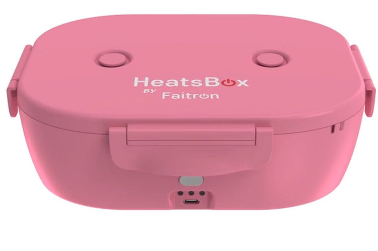 Faitron go light - heatsbox - boîte à lunch électrique - acier inoxydable - boîte à lunch chauffante - pour repas chauds - différents compartiments - avec application - 12 24v - rose