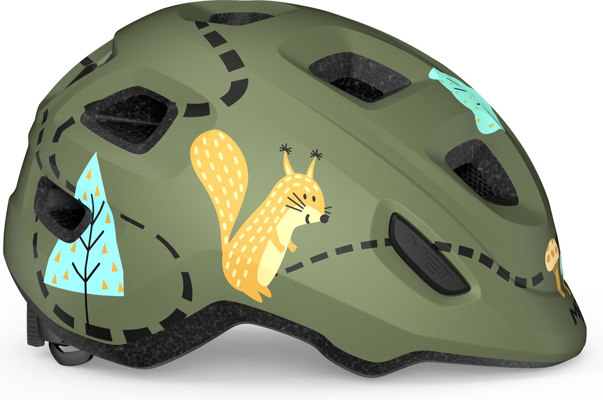 Avec casque enfant hourra - casque de vélo enfant - taille xs s (46-52cm) - vert forêt mat