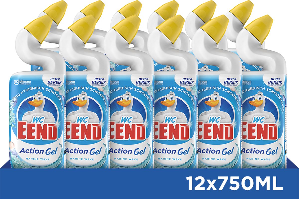 Canard de toilette nettoyant pour toilettes canard vague marine - 12 x 750 ml - pack économique