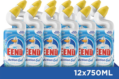 Canard de toilette nettoyant pour toilettes canard vague marine - 12 x 750 ml - pack économique