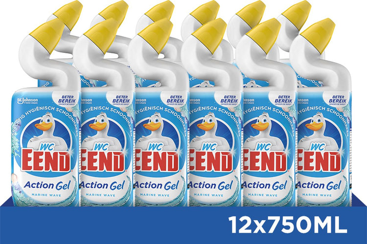 Canard de toilette nettoyant pour toilettes canard vague marine - 12 x 750 ml - pack économique
