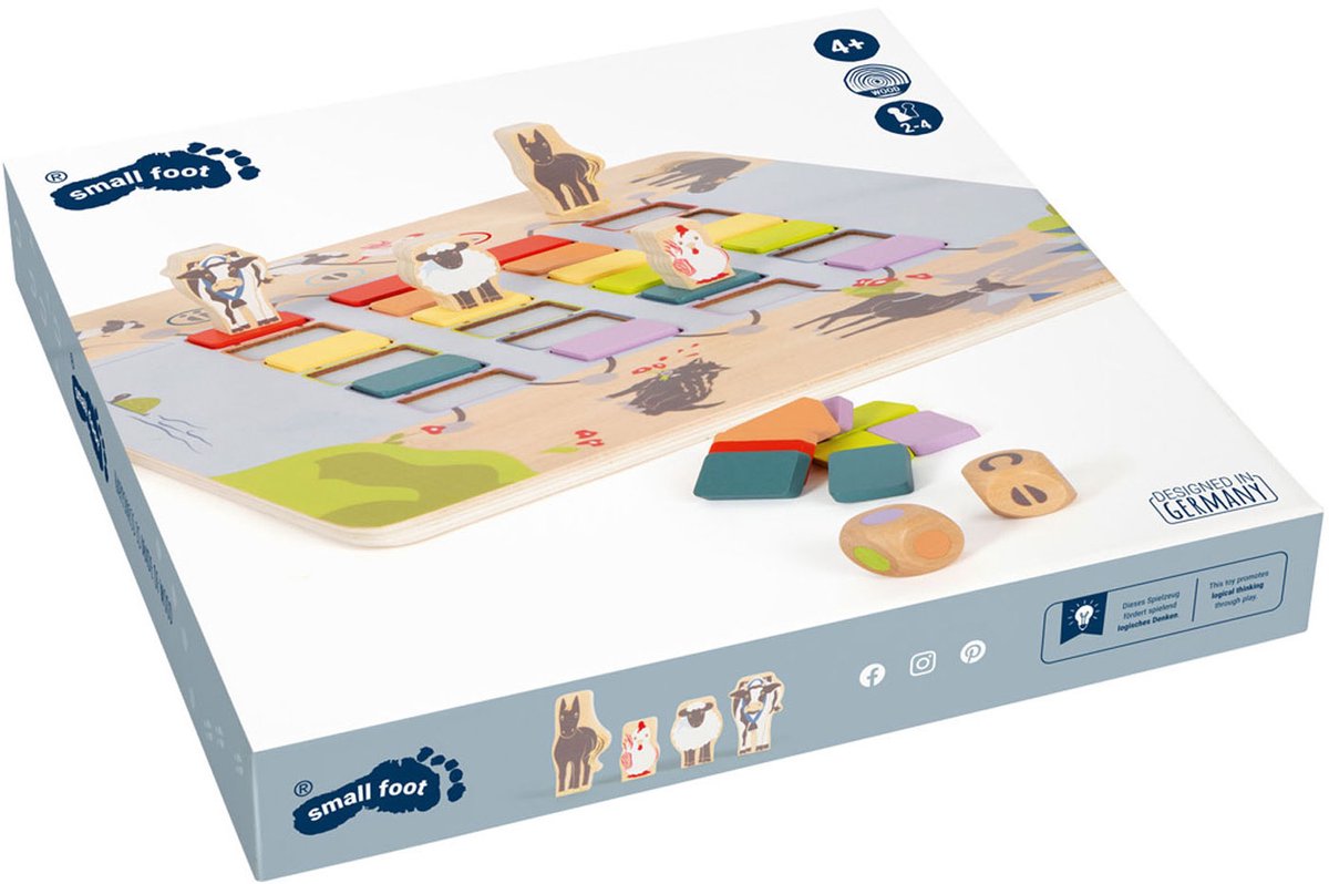 Petit pont de jeu en bois de petit pied Animaux