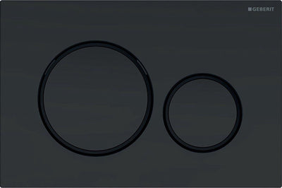Plaque de commande Geberit sigma20 - affleurante 2 boutons - ronde - noir mat