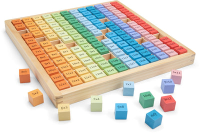 Woet ® jeu en bois tables d'apprentissage des mathématiques - table 1 à 12 - tableau mathématique pour pratiquer la multiplication - jeu de mathématiques jouet - apprentissage des mathématiques - à partir de 3 ans
