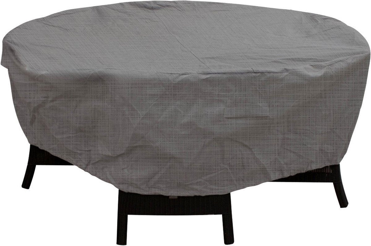 Housse de table imperméable Eurotrail, housse de groupe de sièges ronde, cantonique ø 160x90cm, gris