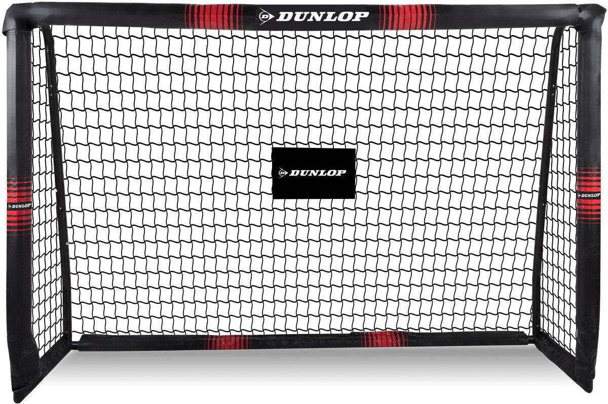 But de football Dunlop - but de football 180 x 120 x 60 cm - grand but de football - jouets d'extérieur pour enfants et adultes - montage rapide - but d'entraînement de football - métal - noir rouge