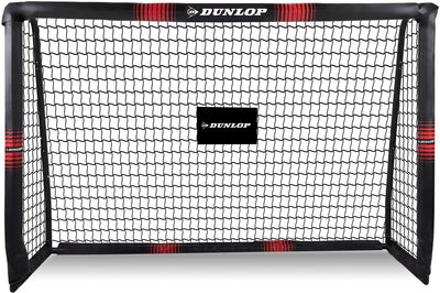 But de football Dunlop - but de football 180 x 120 x 60 cm - grand but de football - jouets d'extérieur pour enfants et adultes - montage rapide - but d'entraînement de football - métal - noir rouge