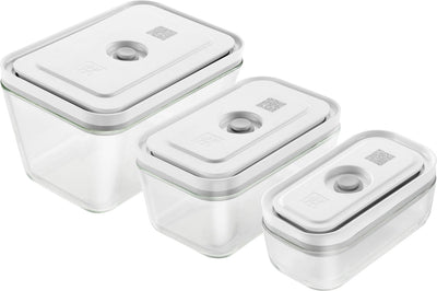 Récipients alimentaires sous vide Zwilling Fresh Save - boîtes de conservation - ensemble de 3 pièces - s 200 ml - m 750 ml - l 1600 ml - verre