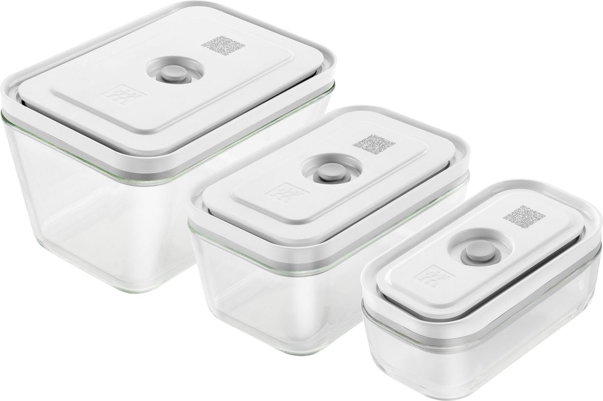 Récipients alimentaires sous vide Zwilling Fresh Save - boîtes de conservation - ensemble de 3 pièces - s 200 ml - m 750 ml - l 1600 ml - verre