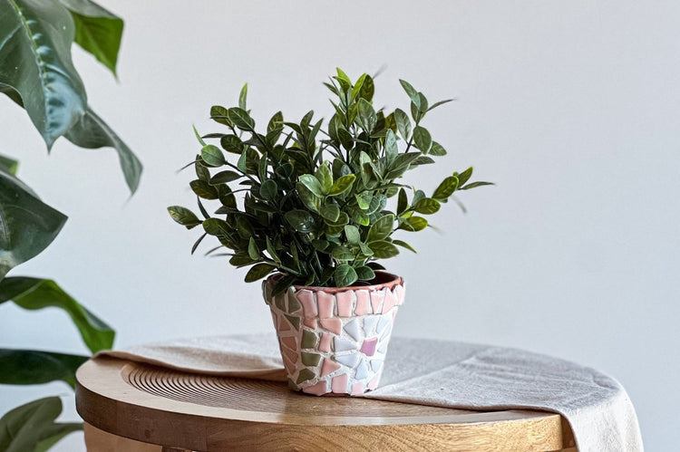 Forfait diy petites créations - pots de fleurs en mosaïque (2 pièces) vert - forfait hobby pour adultes - forfait bricolage pour adultes - forfait mosaïque