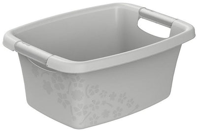 Rotho panier à linge fleurs 12l gris froid