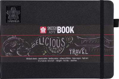 Carnet de croquis Sakura 21 x 14,8 cm 80 pages papier noir 140g