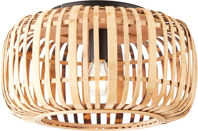 Brilliant woodrow - plafonnier - e27 max 1x60w - marron bambou