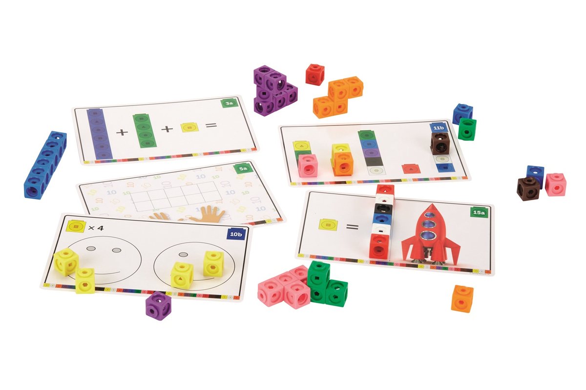 Ressources d'apprentissage cubes mathlink - jouets mathématiques pour 3 ans et plus - 100 pièces