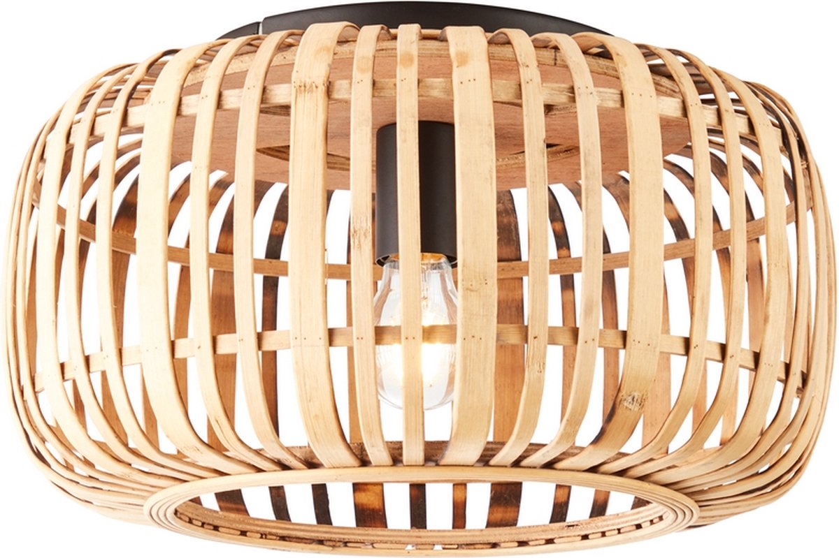 Brilliant woodrow - plafonnier - e27 max 1x60w - marron bambou