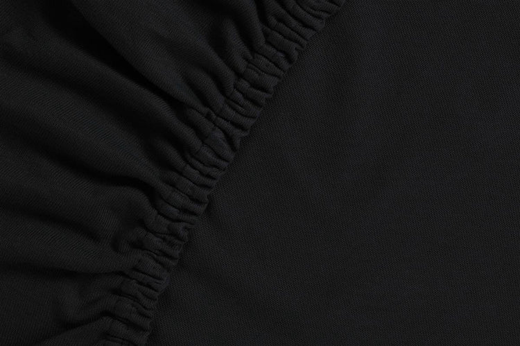 Ambiante coton - drap-housse surmatelas fendu - 200x200 210 - noir
