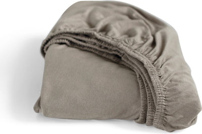 Cendrillon - drap-housse (jusqu'à 35 cm) - jersey double - 90x200 210 - taupe