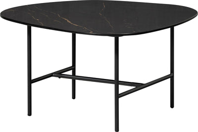 Table basse Woood vajen - aspect marbre - noir - 38x70x70