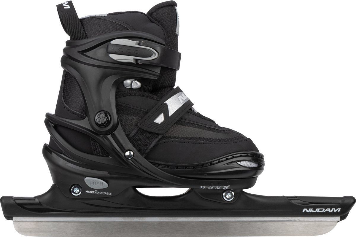 Nijdam Patins Enfant Réglables - Patins De Vitesse - Noir - Taille 29-32
