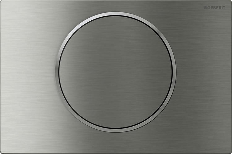 Plaque de commande Geberit sigma10 - chasse d'eau - ronde - acier inoxydable brossé