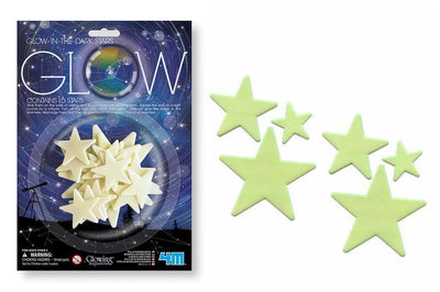 4m autocollants phosphorescents - étoiles - 3 tailles - 16 pièces - décoration murale enfants - 3+