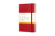 Carnet classique Moleskine - pochette - couverture rigide - ligné - rouge