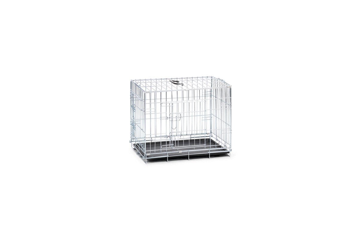 Beeztees cage pour chien s - banc - 2 portes - pliable - galvanisé - 62x44,5x50 cm