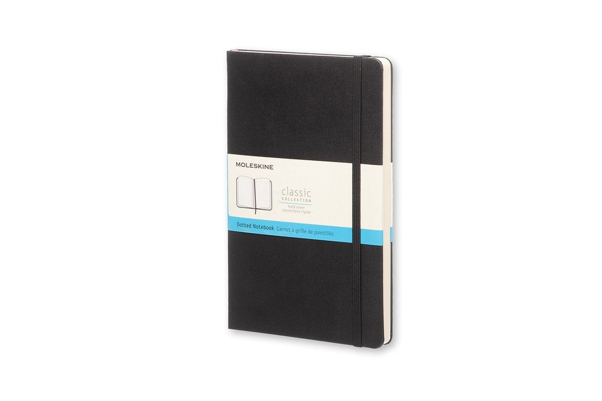 Carnet classique Moleskine - grand - couverture rigide - à pois - noir