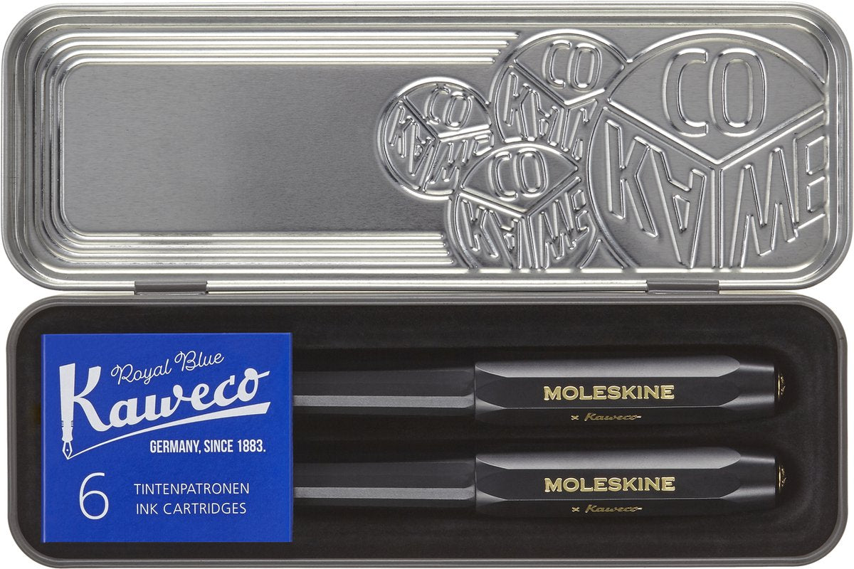 Moleskine x Kaweco ensemble de stylos, stylo plume stylo à bille moyen 1,0 mm, noir