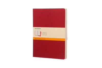 Carnets Moleskine - extra larges - lignés - rouge - lot de 3