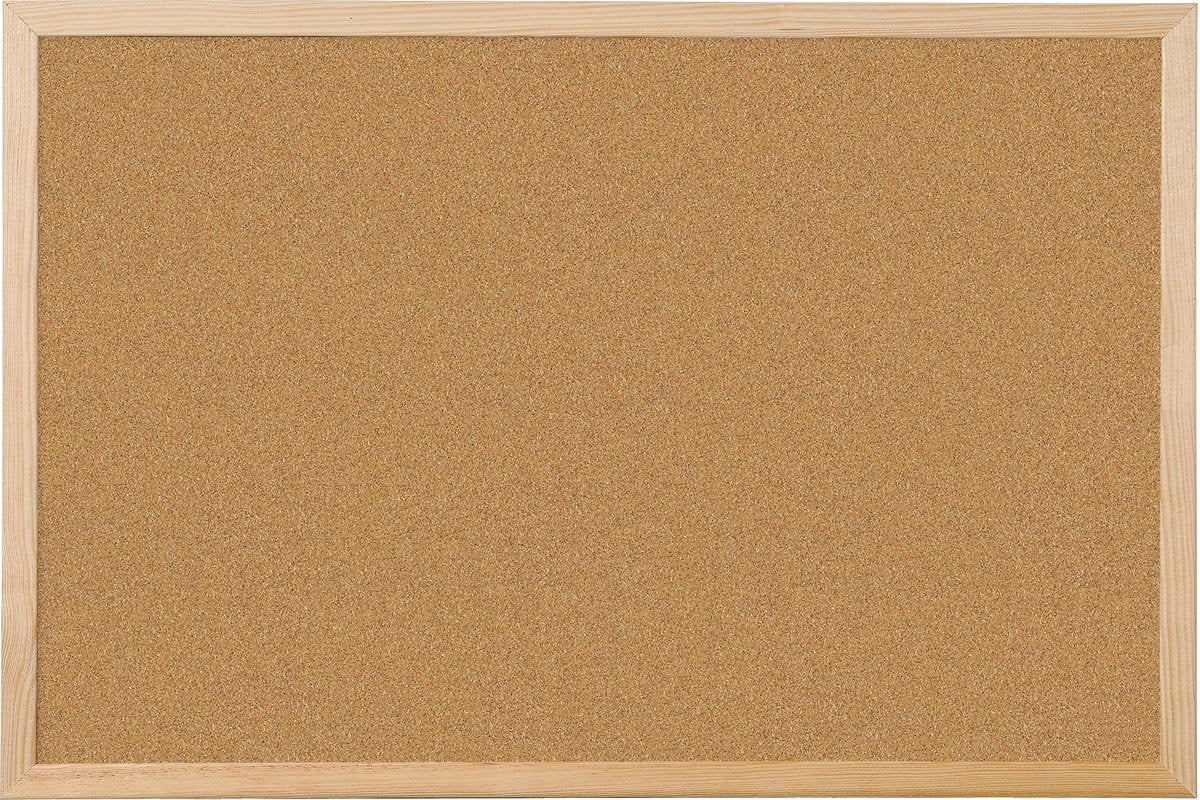 Tableau en liège Q-connect | avec cadre en bois | 90 x 60 cm