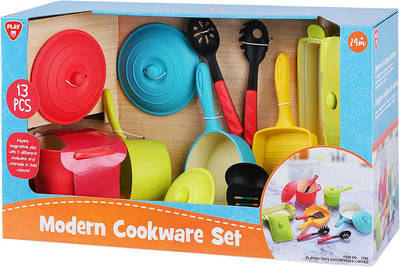 Jouez des casseroles et des accessoires de cuisine Ensemble de jeu moderne, 13dlg.
